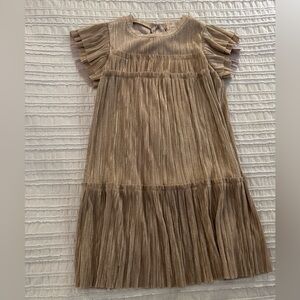 Crewcuts Pleated Gold Kids Dress